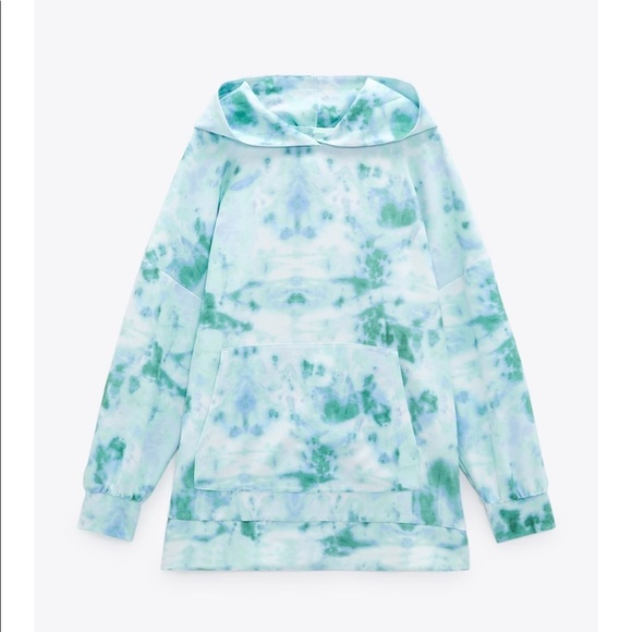 ZARA BNWT Oversized Tie Dye Long Sleeve Hooded Sweatsuit 2pc Coord Set - Picture 9 of 12
